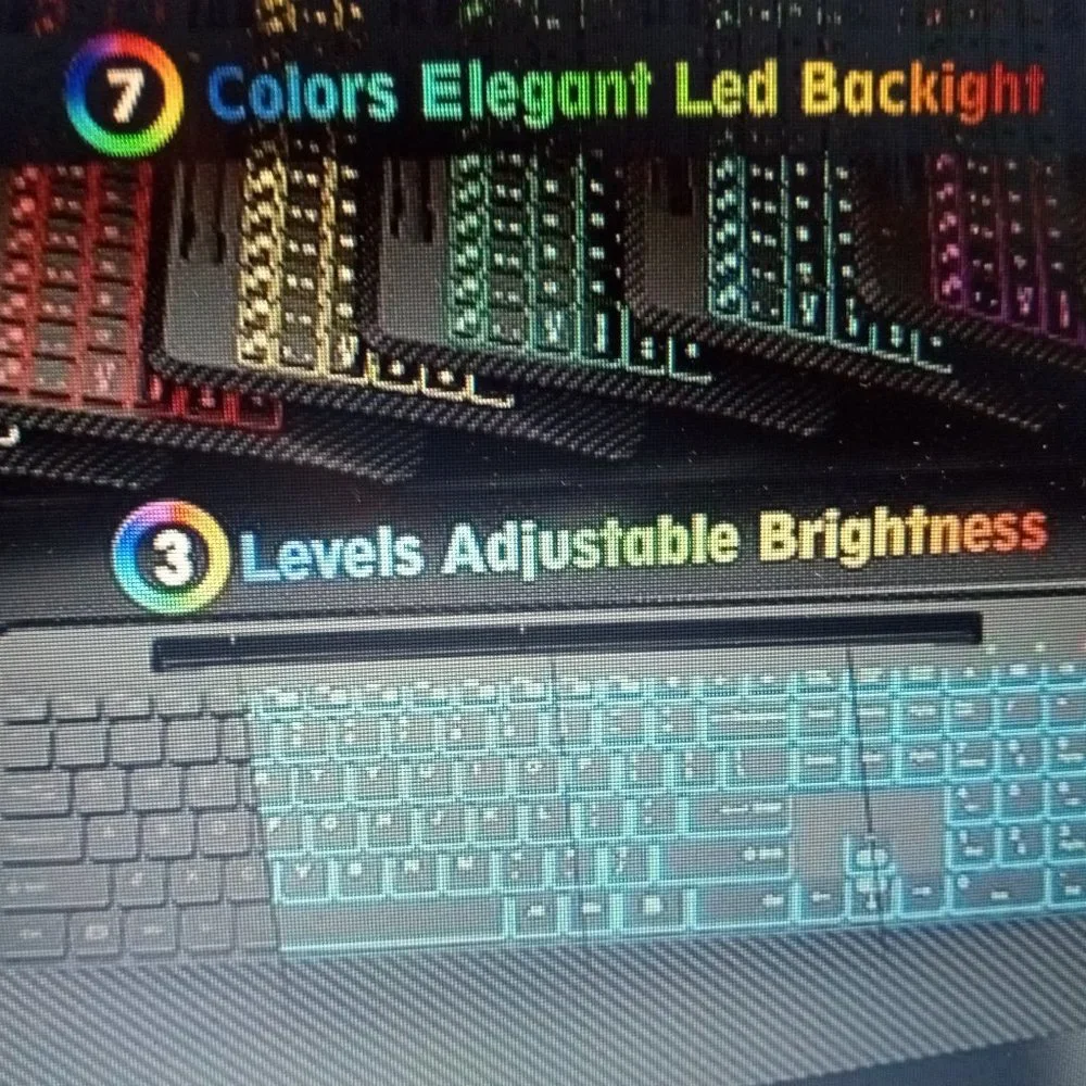 SABLUTE BACKLIT WIRELESS KEY BOARD - LARGE PRINT - MULTICOLORED
